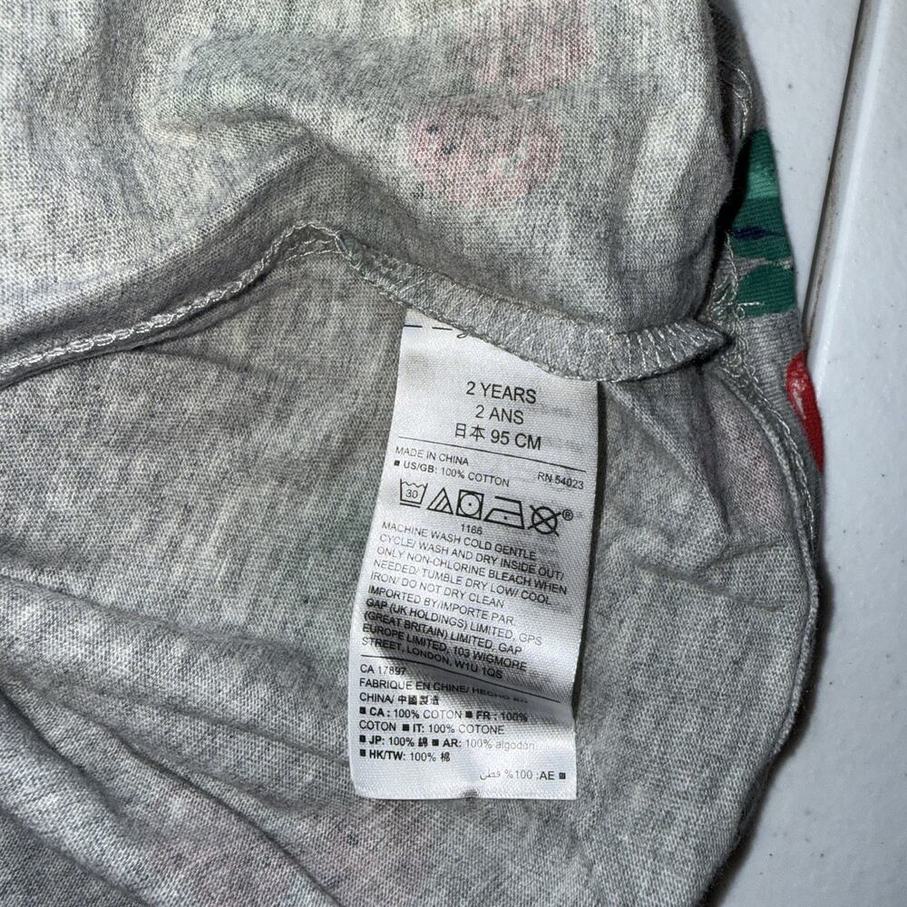 Baby Gap Girl’s Toddler Dress Long Sleeve Cherry Print Gray Size 2 Years NWT - Picture 5 of 5